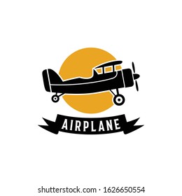Vintage plane logo. Retro plane logo.