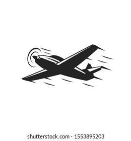 Vintage plane logo. Silhouette Retro Plane Vector.