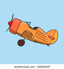 Vintage plane. Vector doodle illustration