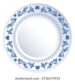 Vintage plate. Dinner dish empty top mockup