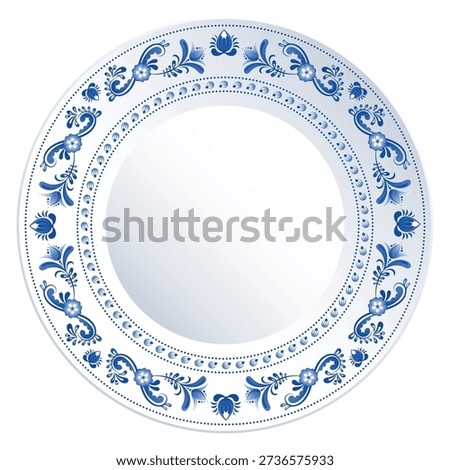 Vintage plate. Dinner dish empty top mockup