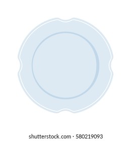 Vintage plate flat vector illustration isolated on the white background