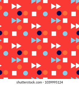 Vintage play fast forward seamless pattern. Suitable for screen, print and other media.