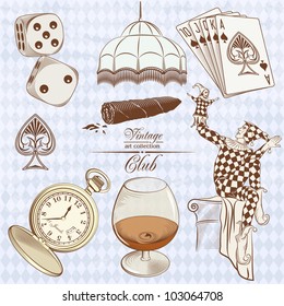 Vintage Playing Club Illustrations