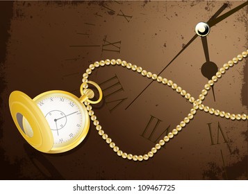 Vintage pocket watch| Editable Illustration
