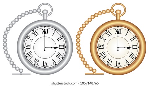 Vintage pocket watch- gold and silver