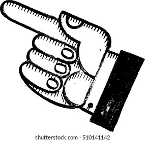 Vintage Pointing Hand/Finger Sign