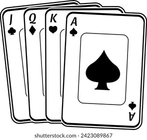 vintage poker cards logo design vector file