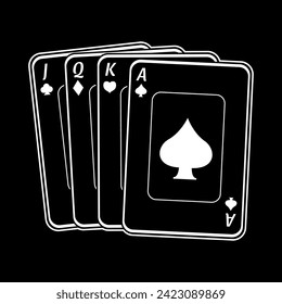 vintage poker cards logo design vector file