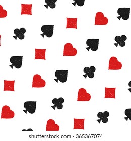 Vintage Poker Cards Pattern. Template for print, textile, cover, t-shirt, background, business or art works.

