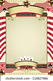 vintage poker tour. A grunge wallpaper for a background poster.