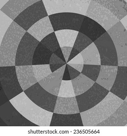 Vintage polar grid background in gray gradation, vector image