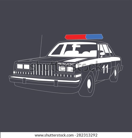 The vintage police car.