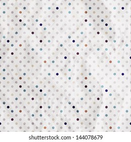 vintage polka dot background on wrinkled paper texture