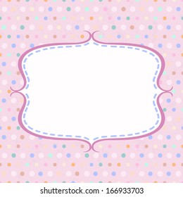 Vintage polka dot card with frame