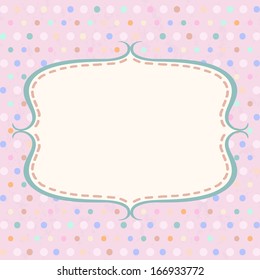 Vintage polka dot card with frame