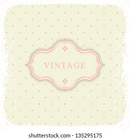 Vintage polka dot card. Vector illustration EPS10