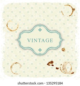 Vintage polka dot card. Vector illustration EPS10