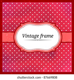 Vintage polka dot frame. Eps10