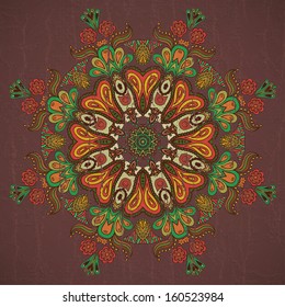 Vintage polka dot  pattern with flower for Congratulation card, menu and Invitation card