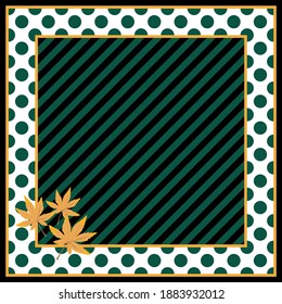 Vintage polka dot with striped background. Vector patch for print, fabric, scarf design.