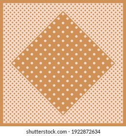 Vintage polka dots background.Vector patch for print, fabric, scarf design.