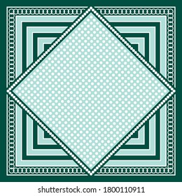 Vintage polka dots with chains pattern.Vector patch for print,fabric,scarf design.