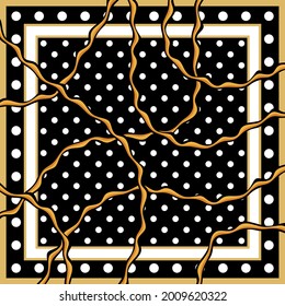 Vintage-Polka-Punktmuster mit scharfem Hintergrund.Vektorpflaster für Druck, Stoff, Schal-Design.