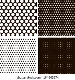 Vintage Polka Dots. Patterns set (vector version).