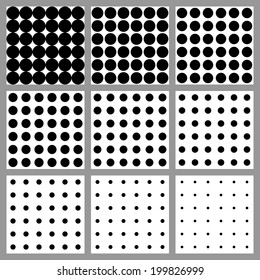 Vintage Polka Dots. Patterns set (vector version).