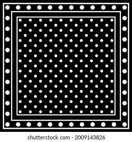 Vintage polka dots scarf pattern. Vector patch for print, fabric, scarf design.