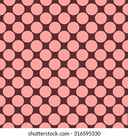 Vintage polka dots seamless texture. Retro vector pattern set. Plaid fabric background. Unusual ornament pop art collection.