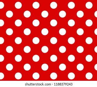 Vintage polka dots white and red pattern, colorful background - vector abstract background