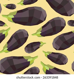 Vintage polygon eggplant yellow pattern.
