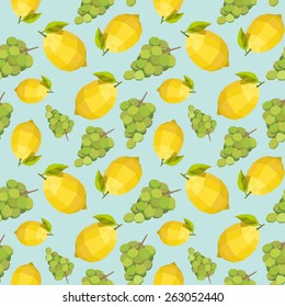 Vintage polygon grape lemon pattern
