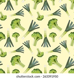 Vintage polygon leek broccoli pattern.