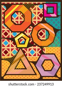 Vintage polygons n shapes vector abstract