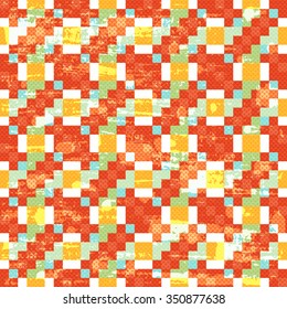 Vintage polygons seamless geometric pattern grunge texture