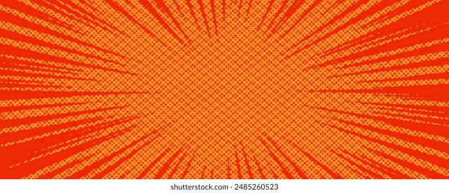 Vintage pop art blue background. Banner vector illustration