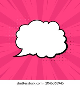 Vintage pop art comics speech bubble vector. Black and white color background.