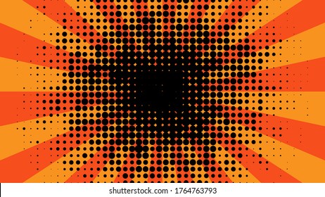 Vintage pop art red background. Banner vector illustration. Modern background of comic template