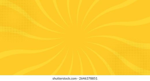 Vintage pop art yellow background. Banner vector illustration