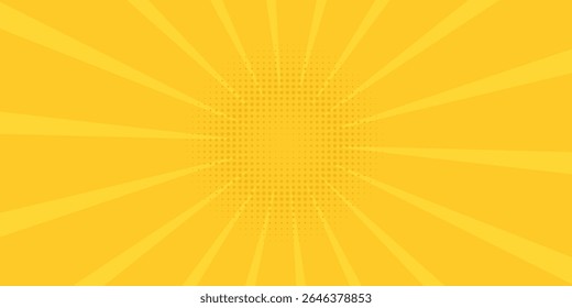 Vintage pop art yellow background. Banner vector illustration