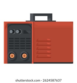 Ilustração de rádio portátil vintage com design plano e estilo retro, retratando um receptor de entretenimento antiquado