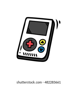 Vintage portable video game doodle