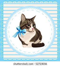 vintage portrait of the cat. eps 10