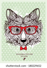 Vintage portrait of fox