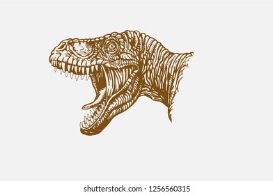 Vintage portrait of tyrannosaurus,vector illustration