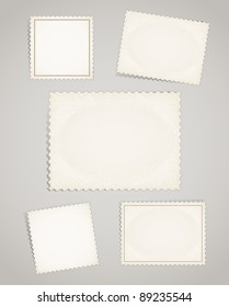 Vintage post stamps template clip-art