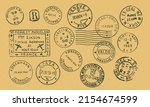 Vintage postage stamps collection of vector stamps